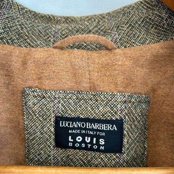 Luciano Barbera ~Italian Wool Windowpane Plaid Coat - Picture 3 of 16